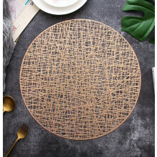 2 pcs (mats only) round octagonal Nordic style placemats PVC hollow hot stamping round waterproof non-slip insulation mats restaurant table mats