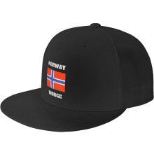 Unisex-Baseballkappe, verstellbar – Schwarzes Design mit norwegischer Flagge