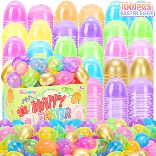 100 befüllbare Ostereier – 90 farbige + 10 goldene