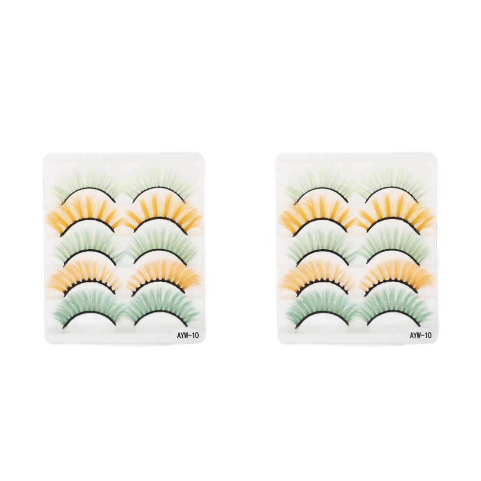 Aboofan 10Pairs Assorted Color Makeup False Eyelashes Natural Look For Women