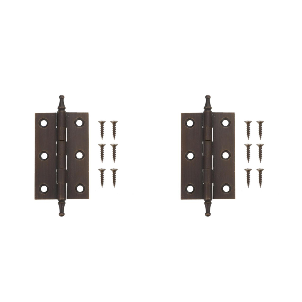 2Pcs Durable Black Copper Cabinet Door Hinges Furniture Butt Hinges 3703862678918