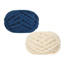 2cm Super Bulky Knitting Yarn, Extra Soft Roving for Arm Knitting & Crochet, Beginner-Friendly DIY Craft Yarn, 280g/Skein, Christmas Gifts (2PC-T),