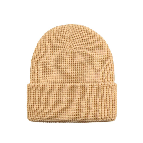 Unisex-Waffelstrickmütze, braun, Einheitsgröße