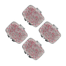 4Pcs Mini Pill Organizer Pink Rhinestone Compact Travel Medicine Case