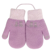 AWZXDE Kids Gloves Winter With Adorable Cat Design And Detachable Lanyard Soft Knitted Mittens For Boys Girls Outdoor Play 4-7 Years Pink,4-7 Years