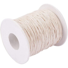 100-Yard Light Goldenrod Yellow Waxed Cotton Cord (1mm) for Jewelry, Bracelets, Macramé, DIY Leather Crafting – Compatible with Beading