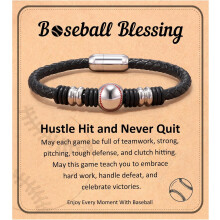 Baseball Soccer Bracelet, Stainless Steel Charm Baseball Soccer Gifts for 8-16 Year Old, Teams, Son, Grandson Brother Ideas