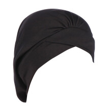 AWZXDE Dames Tube-stijl Hoofddoek/Turban met Lange Staart, Effen Kleur, Rekbaar, Ademende Voering, Zwart