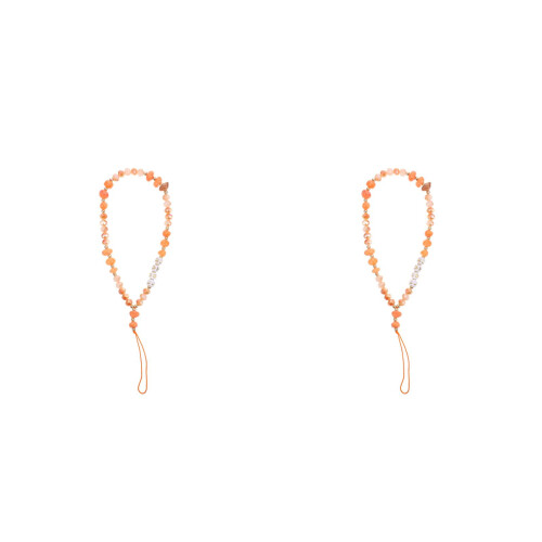 2Pcs Versatile Orange Mobile Phone Chain Lanyard Key Holder Decor