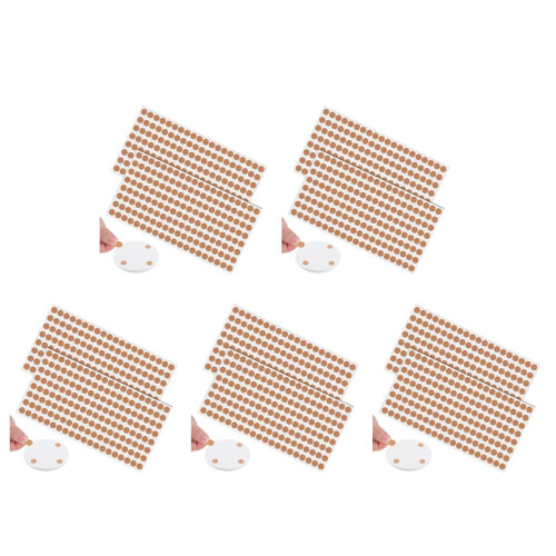 2500Pcs Round Light Brown Cork Pads with Strong Adhesive for Home Use