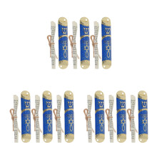 9Sets Zinc Alloy Mezuzah Case Colored Blue Jewish Judaica Decor