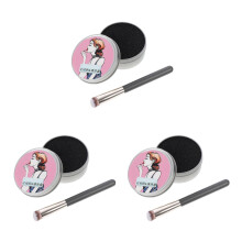 3St Professionele Make-Up Brush En Sponsdoos Met Reinigingsmat Zwart