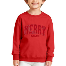 Boys Letter Print Crewneck Sweatshirt Soft Long Sleeve Fall
