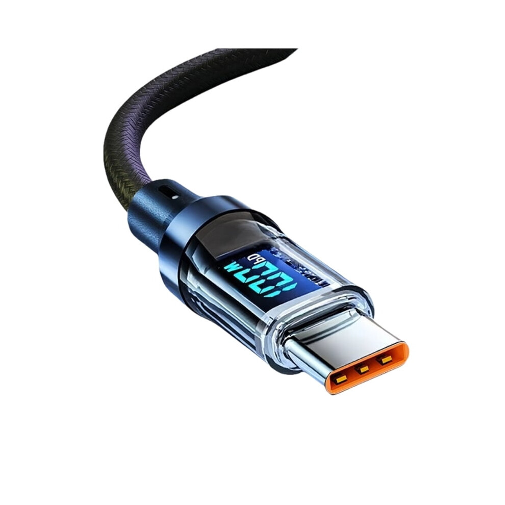 120W Super Fast Charging Type C Cable Dynamic Digital Display Real Time Voltage Monitoring Extended Length 9557311429903