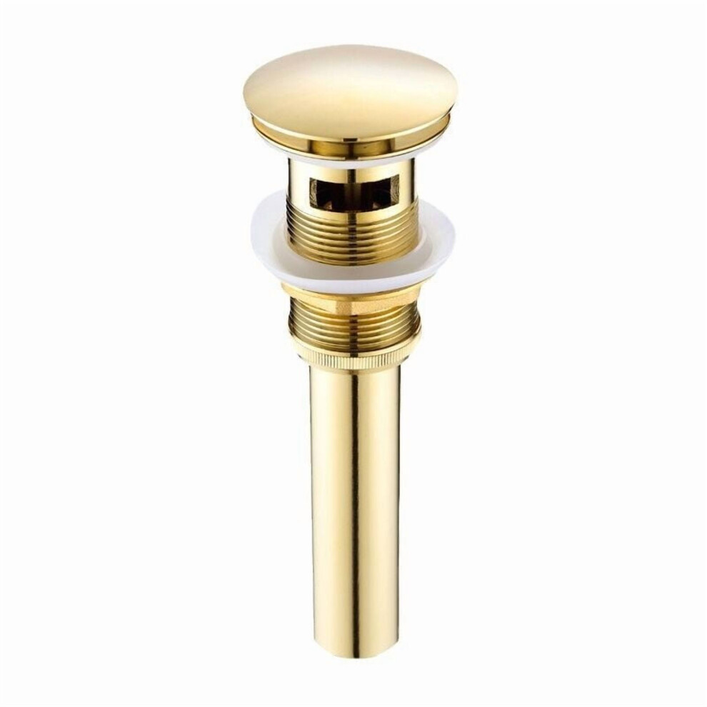 Pop Up Sink Drain Without Overflow, Brass Sink Drain, Pop Up Drain Plug, Gold 9357860042949