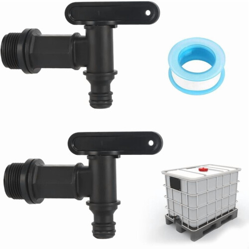 Rain Barrel Tap 3/4 Inch Plastic Replacement Pack of 2