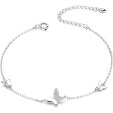 925 sterling zilveren vlinderarmband voor dames, verstelbaar