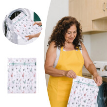 Large Heavy Duty Mesh Laundry Bag with Handles – Extra Fine Wash Pouch for Delicates, Travel, Dorm; Reusable Polyester Washing Machine Protector