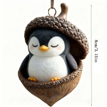 Eikelvormige dierenornamenten voor de kerstboom – 2D acryl bosdieren decoratie, 8 cm, cadeau voor dierenliefhebbers