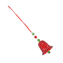 Geometric Glass Wind Chime Red, Polished Surface, 99g, Christmas Decor