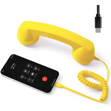 Retro Phone Handset, Cell Phone Receiver with Microphone & Speaker, 90s Classic Vintage Telephone Receiver for Cell Mobile Video Calls