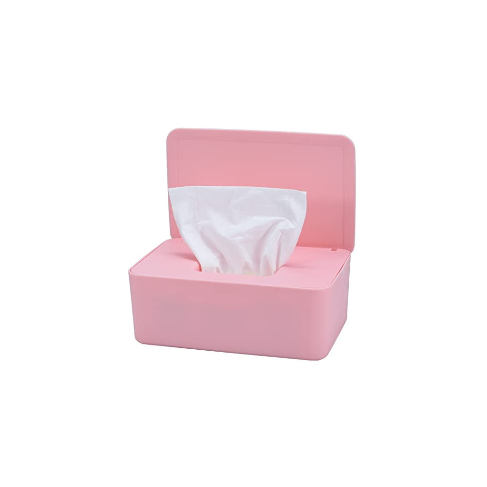 Diaper Wipes Dispenser, Baby Wipes Case, Baby Wipe Holder Keeps Diaper Wipes Fresh, Wipe Container with Non-Slip Feet (Pink)