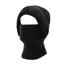 Ensemble bonnet et écharpe en maille pour femme, noir