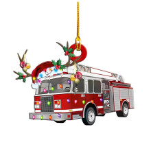 Kerstautoversiering – Leuke cartoon acryl hanger voor kerstboom, auto, kantoor en feestdecoratie (A)