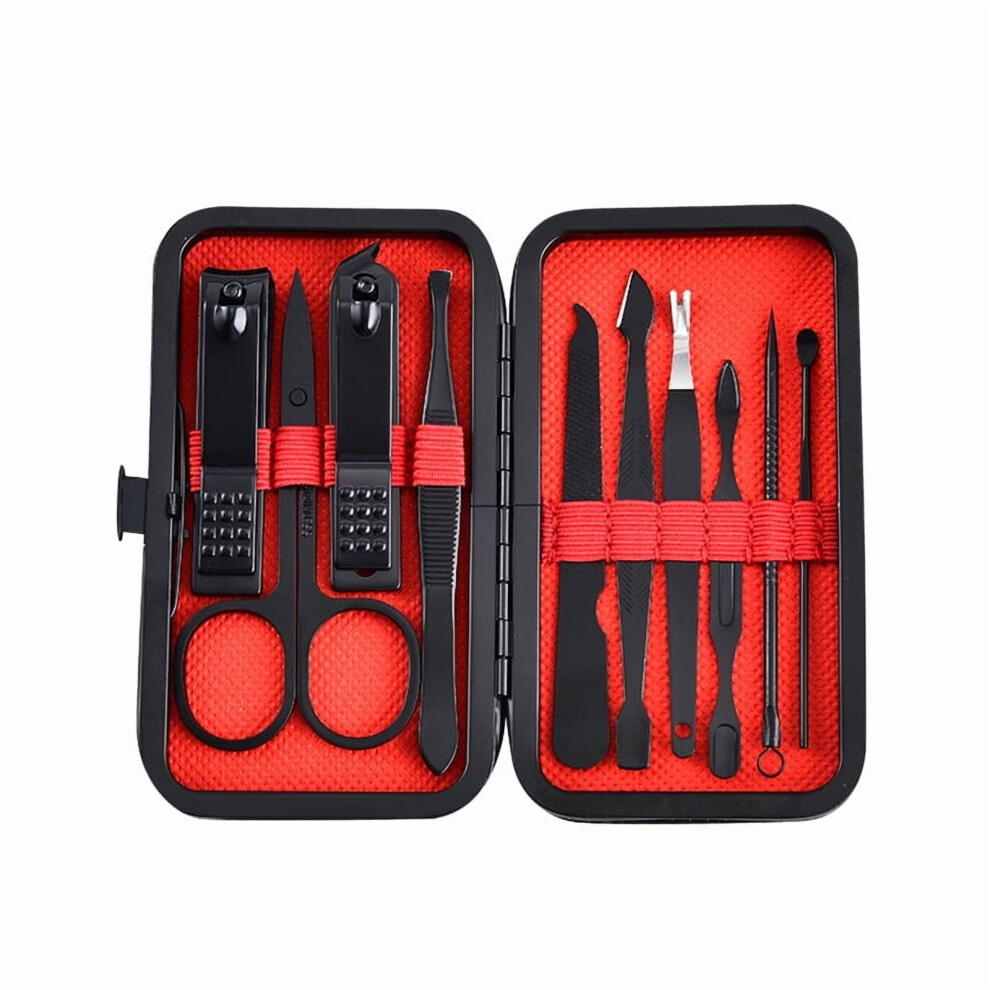 10PCS Manicure Set Professional Pedicure Kit Nail Clippers Kit Nail Care Tools Grooming Kit With Luxurious Upgraded Travel Case