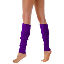 AWZXDE Womens Neon Ribbed Leg Warmers 80s 90s Style Colorful Fluorescent Wool Knitted Sleeves For Party cozy socks Purple