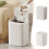 Smart Sensor Trash Can, Odor-Proof Auto-Open Bin for Kitchen, Bathroom, Office – White 1