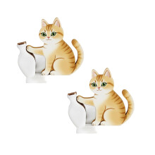 2 PCS Funny Fridge Cat Whisker Holder, 7 Styles Acrylic Cat Vase – Compatible with All Fridges, Pet Memorial Decor & Gift