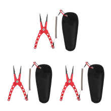 3Pcs Stainless Steel Fishing Scissors Pliers Red with Comfortable Grip