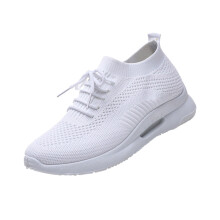 White Casual Sports Shoes for Women's Breathable Comfortable Sneakers for Outdoor Activities Size 37
