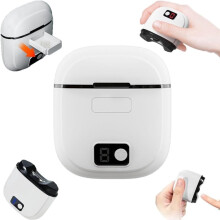 Electric Nail Clippers for Seniors, Thick Toenails, LED Light, Polishing & Storage Box, Auto Trimmer (White)
