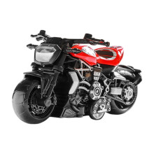 Pull Back Motorcycle Toy, Alloy Friction-Powered Mini Bike, Realistic Design, No Battery Needed, Compatible with Collectors & Racing Play