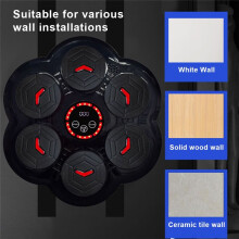 Music Boxing Machine Wall-Mount Target Adjustable Speed -Compatible Reaction Practice for Kids Adults