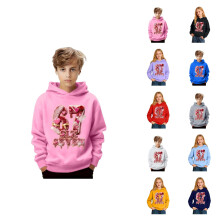 Boys Graphic Print Hooded Sweatshirt Casual Pullover With Pocket For Kids Youth