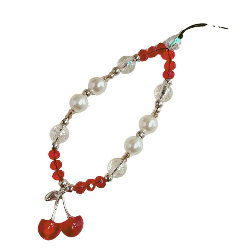 Cute Phone Charm Handmade Exquisite Beaded Phone Lanyard Wrist Strap Cellphone Chain Charms Strap For Women Pink 9357860044097