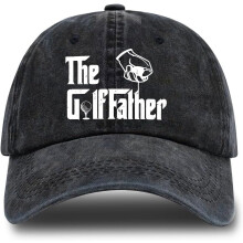 Golf Theme Adjustable Washed Cotton Baseball Cap - Funny Retro Trucker Hat Gift for Men Women Golf Lovers and Fans