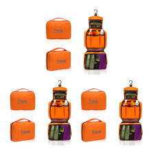 3Pcs Waterproof Travel Organizer Bag Orange Hanging Wash Bag Toiletry