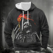 Halloween-hoodie met skeletprint en lange mouwen