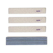 12‑Pack 80/80 Grit Blue & Gray Washable Nail Sandpaper Squares – Durable, Thick, Water‑Soakable, Ideal for Salon & Home Nail Art