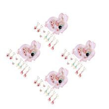 4Sets Kids Clip-on Earrings Assorted Colors Cute Design Lightweight