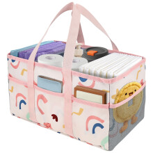 Diary Nappy Caddy Organiser, Baby Diaper Caddy for Nappy Station Stylish Storage Basket for Newborn Essential Baby Shower Present for Girl or Boy