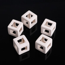 Ceramic Aquarium Decoration Mini White Cubic Cave Safe Ornament Fish for Landscape Accessories Betta Fish Hideout
