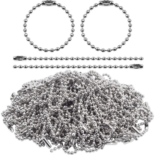 200 τεμάχια ασημένια μπρελόκ με αλυσίδα 10cm 2.4mm