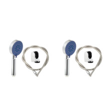 2Sets Silver Handheld Shower Head Kit Water-Saving Bathroom Accessory