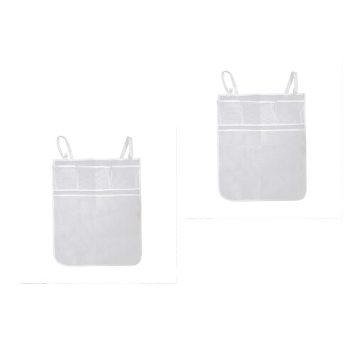 2Pcs Baby Hanging Diaper Bag Mesh Multipurpose Storage Organizer White