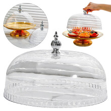 Cake Stand Cover Cloche, Glass Dome Lid for Cake Stand, Versatile Serving Dish Cover for Kitchen, Wedding, Party, Camping, Home Decor